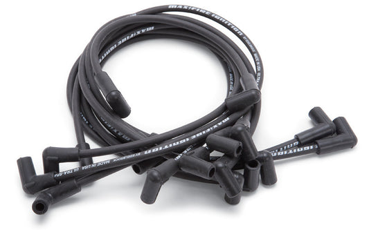 Spark Plug Wire Set - Max-Fire - Spiral Core - 8.5 mm - Black - 90 Degree Plug Boots - Socket Style - Small Block Chevy - Kit