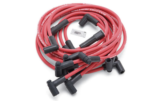 Spark Plug Wire Set - Max-Fire - Spiral Core - 8.5 mm - Red - 90 Degree Plug Boots - HEI Style Terminal - Small Block Chevy - Kit