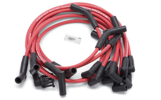 Spark Plug Wire Set - Max-Fire - Spiral Core - 8.5 mm - Red - 45 Degree Plug Boots - Socket Style - Small Block Ford - Kit