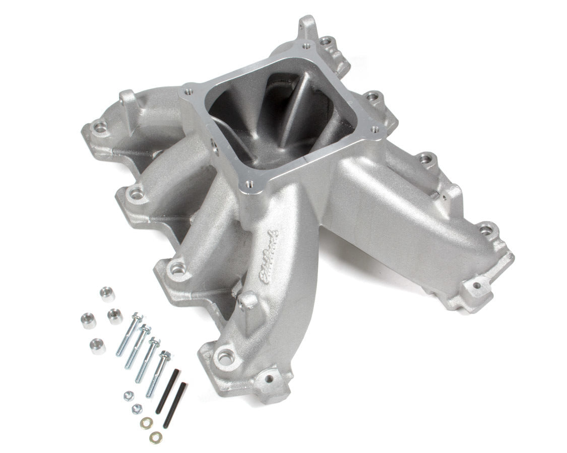 Intake Manifold - Super Victor - Dominator Flange - Single Plane - Aluminum - Natural - Small Block Chevy - Each