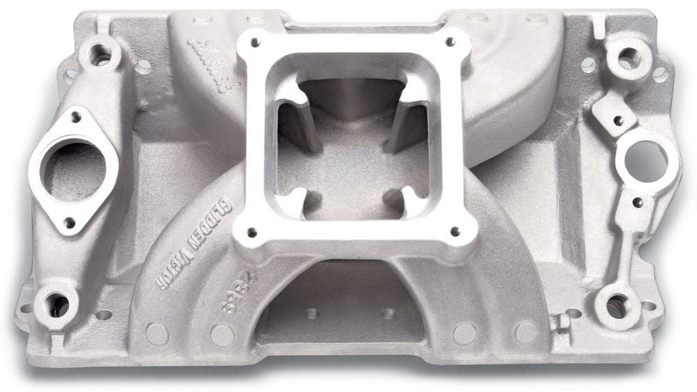 Intake Manifold - Victor 15-18 Degree Chevy - Dominator Flange - Single Plane - Aluminum - Natural - Small Block Chevy - Each