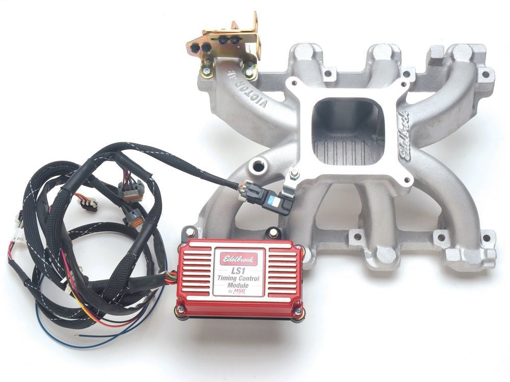 Intake Manifold - Victor JR. LS1 - Square Bore - Single Plane - Aluminum - Natural - Timing Control - GM LS-Series - Each