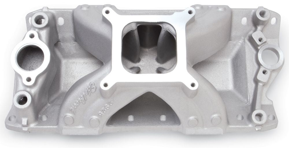 Intake Manifold - Super Victor 23 Degree - Square Bore - Single Plane - Aluminum - Natural - Small Block Chevy - Each