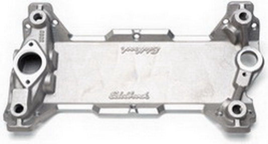 Intake Manifold - Victor - Base Only - Square Bore - Single Plane - Aluminum - Natural - Small Block Chevy - Each