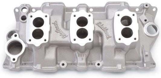 Intake Manifold - C-357-B Triple Deuce - Holly Flange - Three 2-Barrel - Aluminum - Natural - Small Block Chevy - Each