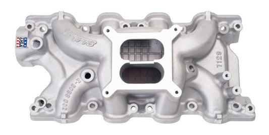 Intake Manifold - Performer RPM E-Boss 302 - Square Bore - Dual Plane - Aluminum - Natural - Small Block Ford - Each