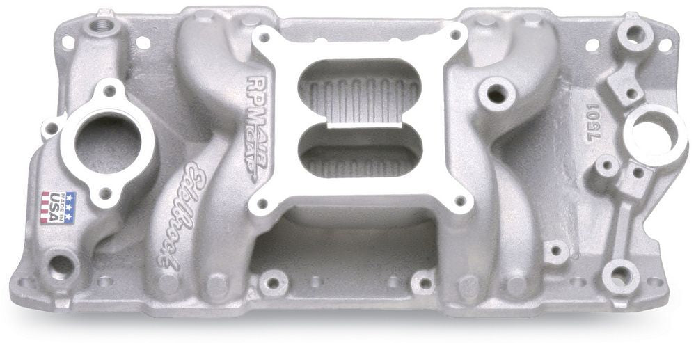 Intake Manifold - RPM Air Gap - Square Bore - Dual Plane - Aluminum - Natural - Small Block Chevy - Each