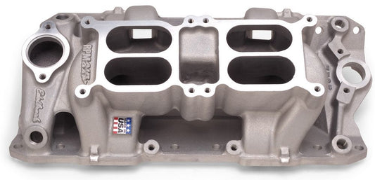 Intake Manifold - RPM Air Gap - Square Bore - Dual Quad - Aluminum - Natural - Small Block Chevy - Each