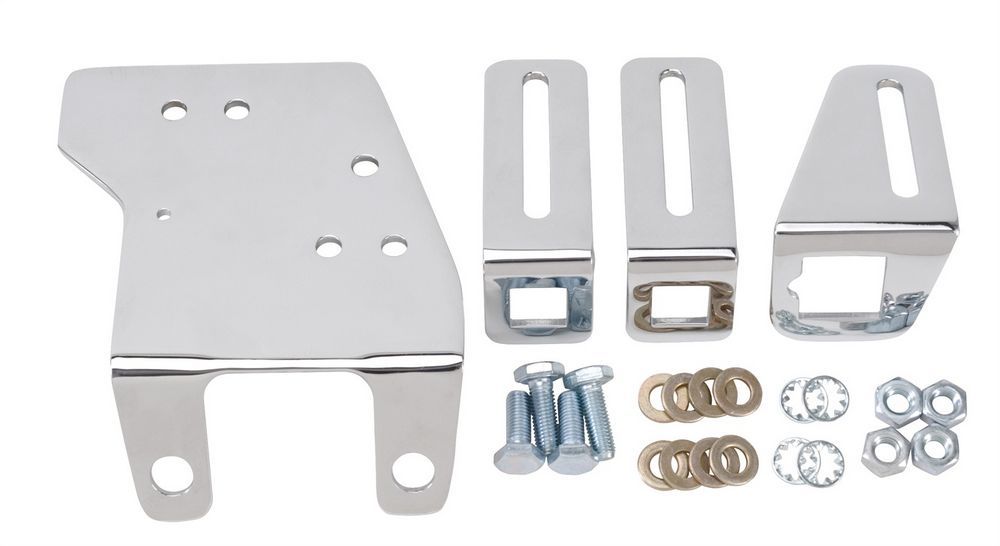 Kickdown Bracket - Intake Manifold Mount - Steel - Chrome - Small Block Chevy - Kit