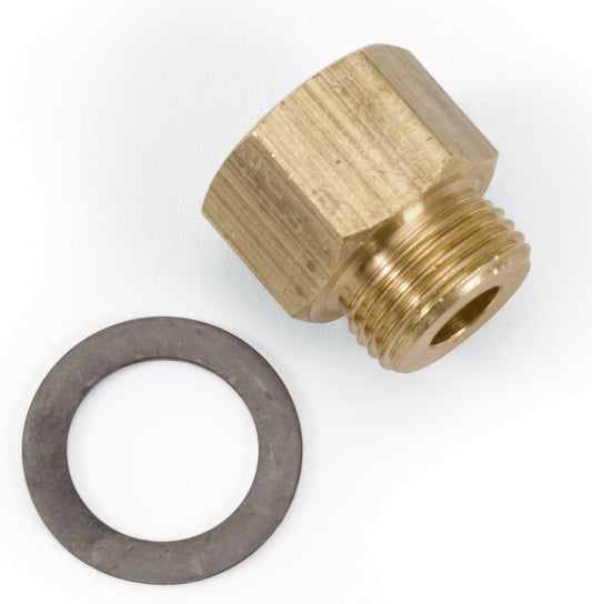 Carburetor Inlet Fitting - Straight - 3/8 in Inverted Flare Female to 5/8-20 in Male - Brass - Natural - Carter Carburetor - Each