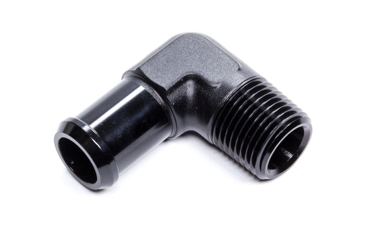 Fitting - Hose End - 90 Degree - 1/2 in NPT to 3/4 in Hose Barb - Aluminum - Black Anodized - Each