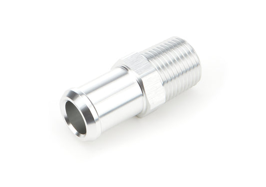 Fitting - Adapter - Straight - 1/2 in NPT to 3/4 in Hose Barb - Aluminum - Clear Anodized - Each