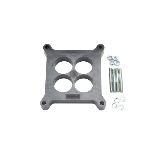 Carburetor Spacer - 1 in Thick - 4 Hole - Square Bore - Hardware Included - Plastic - Black - Each