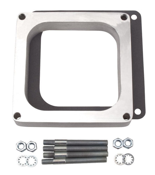 Carburetor Spacer - 1 in Thick - Open - Dominator Flange - Gaskets / Hardware Included - Aluminum - Natural - Each