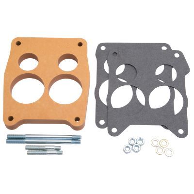 Carburetor Spacer - 0.75 in Thick - 4 Hole - Spread Bore - Gaskets / Hardware Included - Wood - Natural - Each