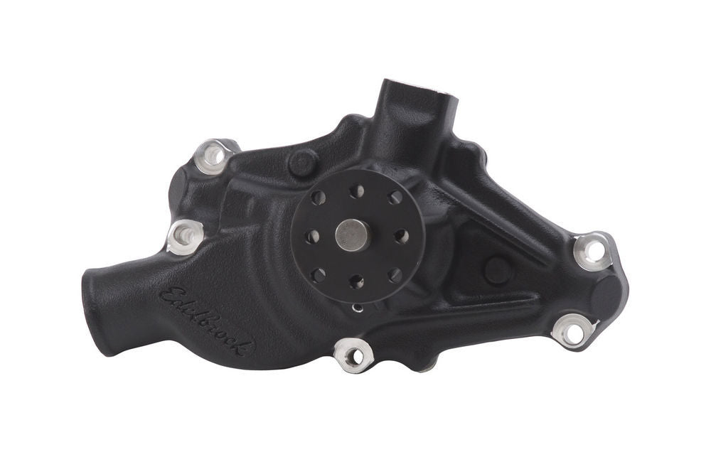 Water Pump - Mechanical - Victor Series - 5/8 in Pilot - Short Design - Aluminum - Black Powder Coat - Small Block Chevy - Each