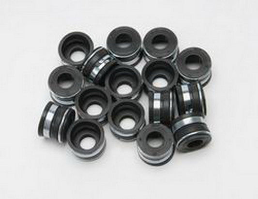 Valve Stem Seal - Positive Stop - 11/32 in Valve Stem - 0.530 in Guide - Viton - Set of 16
