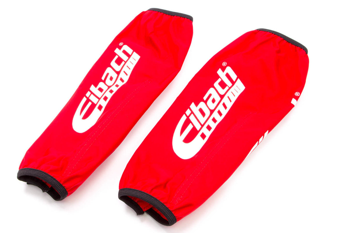 Shock Cover - 10-12 in Long - 2.500-3.000 in ID XT Barrel Coil-Cover - Elastic Ends - Hook and Loop Closure - Nylon - Red - Eibach Shocks - Pair