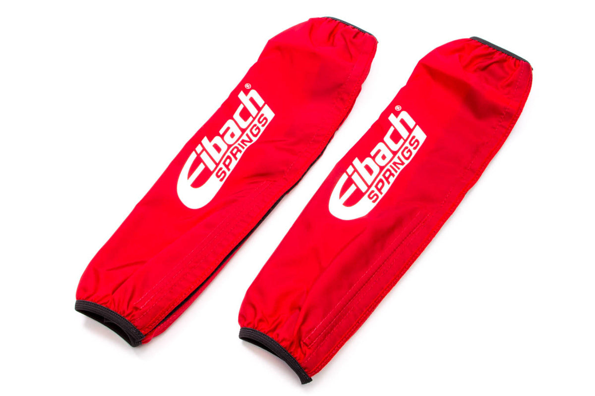 Shock Cover - 14-16 in Long - 2.500 in ID Coil-Cover - Elastic Ends - Hook and Loop Closure - Nylon - Red - Eibach Shocks - Pair