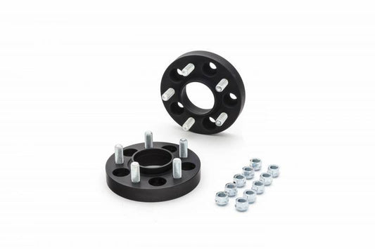 Wheel Spacer - 5 x 114.3 mm Bolt Pattern - 20 mm Thick - Lug Nuts Included - Billet Aluminum - Black Anodized - Pair