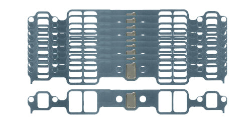 Intake Manifold Gasket - 0.06 in Thick - 1.23 x 1.99 in Rectangular Port - Steel Core Laminate - Small Block Chevy - Set of 10