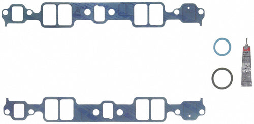 Intake Manifold Gasket - 1.228 x 1.983 in Rectangular Port - Steel Core Laminate - Small Block Chevy - TBI - Kit