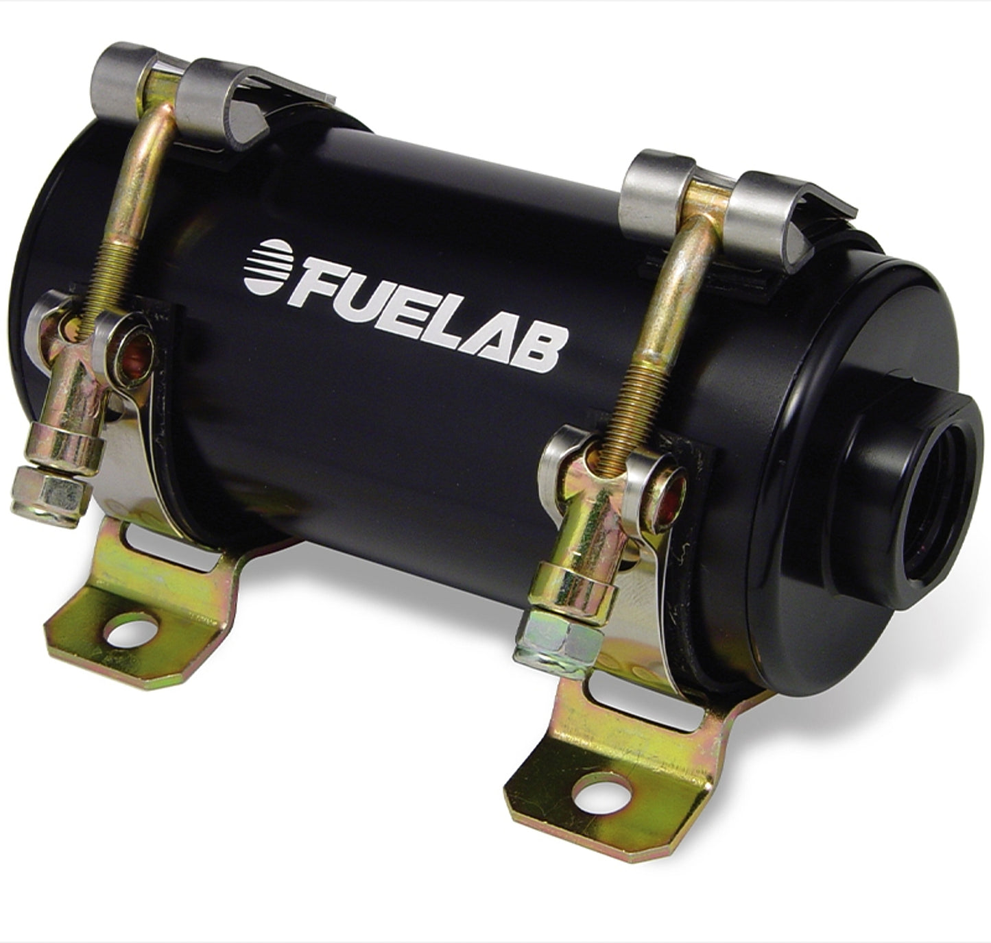 Fuel Pump - Electric - Inline - Brushless - 75 gph - 10 AN Female Inlet / 10 AN Female Outlet - Gas / Diesel / E85 / Methanol - Mounting Hardware Included - Aluminum - Black Anodized - Each