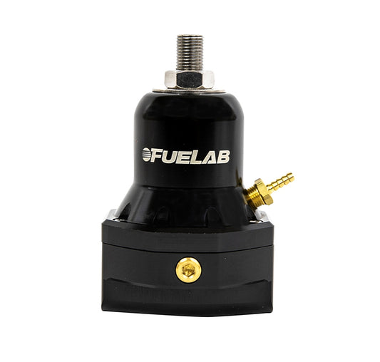 Fuel Pressure Regulator - High Flow - 40-80 PSI - In-Line - Two 10 AN Female Inlets - 10 AN Female Return - 1/8 in NPT Port - Aluminum - Black Anodized - Diesel / E85 / Gas / Methanol - Each