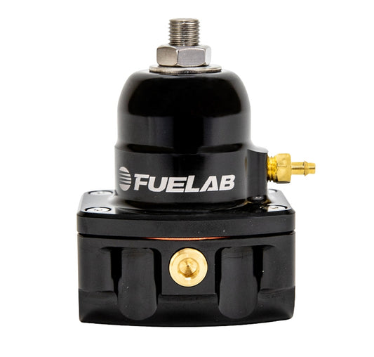 Fuel Pressure Regulator - Ultralight - 4-12 PSI - In-Line - Two 8 AN Female Inlets - 6 AN Female Return - 1/8 in NPT Port - Aluminum - Black Anodized - Diesel / E85 / Gas / Methanol - Each