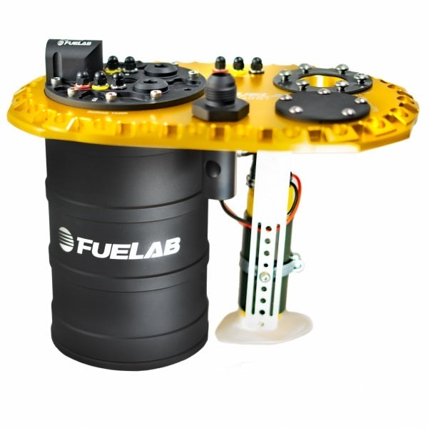 Surge Tank - 2.7 L - Dual 340 lph Fuelab Fuel Pump - Lift Pump - Aluminum - Gold Anodized - Each