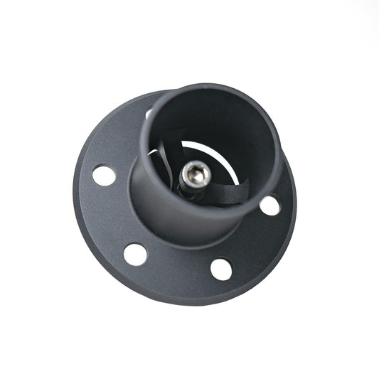 Fuel Cell Filler Neck - Raised Mount - 1.6 in OD Neck - 6-Bolt Flange - Aluminum - Black Anodized - Each