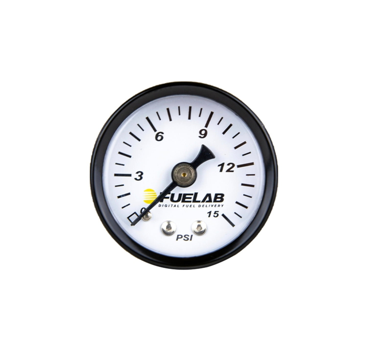 Fuel Pressure Gauge - 0-15 psi - Mechanical - Analog - Full Sweep - 1-1/2 in Diameter - White Face - Each
