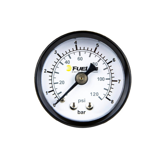 Fuel Pressure Gauge - 0-8 BAR / 0-120 psi - Mechanical - Analog - Full Sweep - 1-1/2 in Diameter - White Face - Each