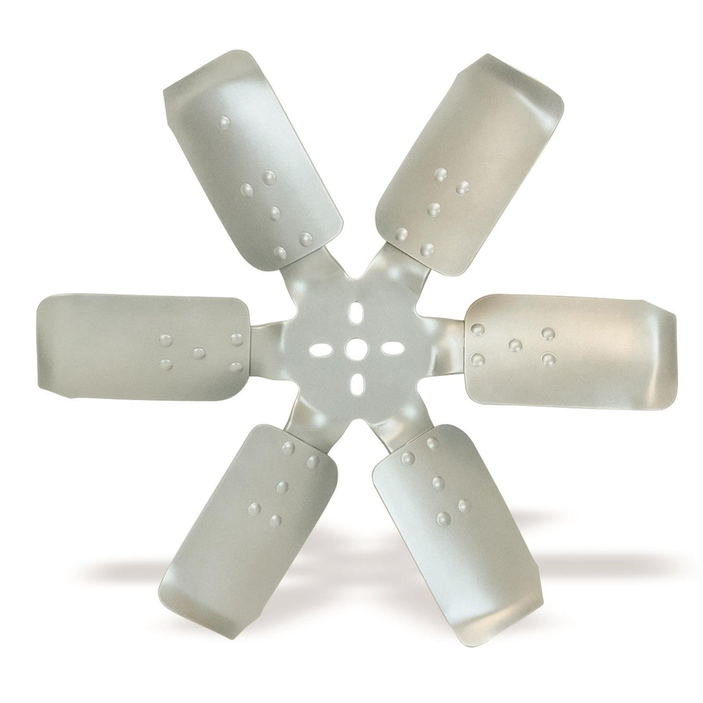 Mechanical Cooling Fan - Race Fan - 17 in Fan - 6 Blade - 5/8 in Pilot - 1-3/4 to 2-1/2 in Bolt Pattern - Steel Hub / Aluminum Blades - Silver Paint - Each