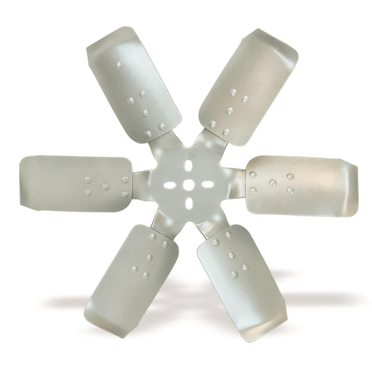 Mechanical Cooling Fan - Race Fan - 17 in Fan - 6 Blade - 5/8 in Pilot - 1-3/4 to 2-1/2 in Bolt Pattern - Steel Hub / Aluminum Blades - Silver Paint - Each