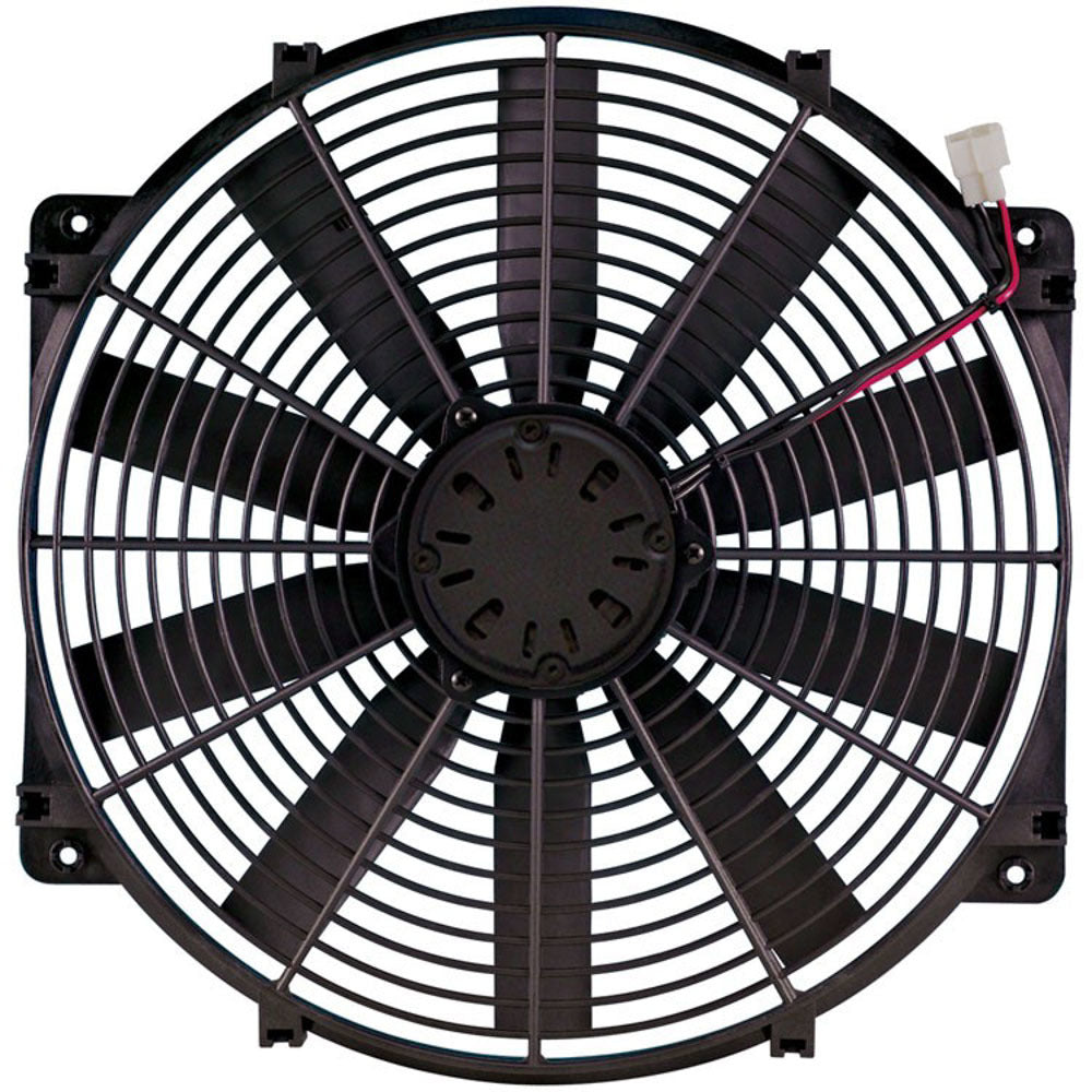 Electric Cooling Fan - LoBoy - 16 in Fan - Puller - 2500 CFM - 12V - Straight Blade - 16 x 16-1/2 in - 3-3/16 in Thick - Plastic - Kit