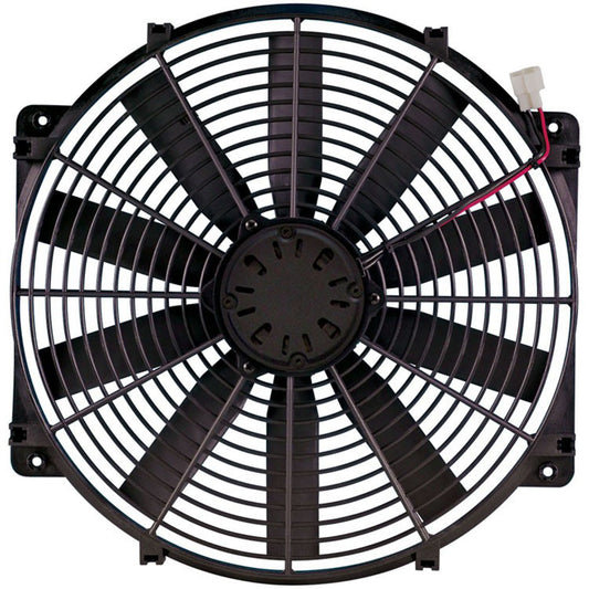 Electric Cooling Fan - LoBoy - 16 in Fan - Puller - 2500 CFM - 12V - Straight Blade - 16 x 16-1/2 in - 3-3/16 in Thick - Plastic - Kit