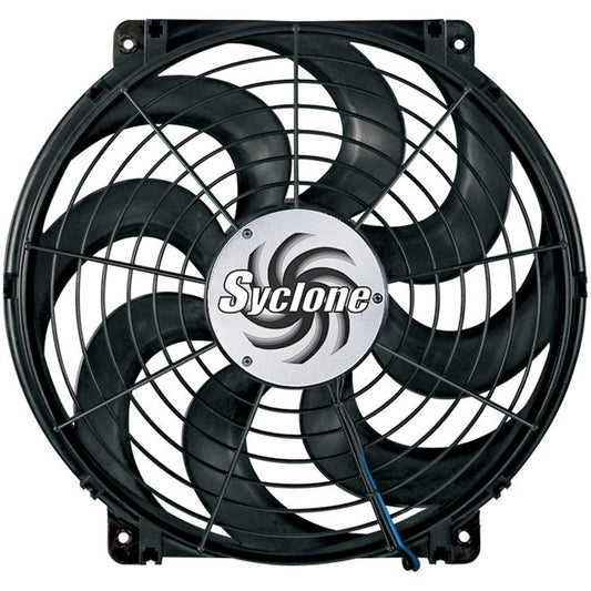 Electric Cooling Fan - Syclone S-Blade - 16 in Fan - Push / Pull - 2500 CFM - 12V - Curved Blade - 15-3/4 x 16-5/8 in - 4 in Thick - Plastic - Each
