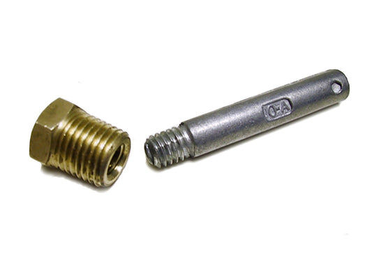 Radiator Anode - 1/4 in NPT Male Thread - Brass / Zinc - Kit