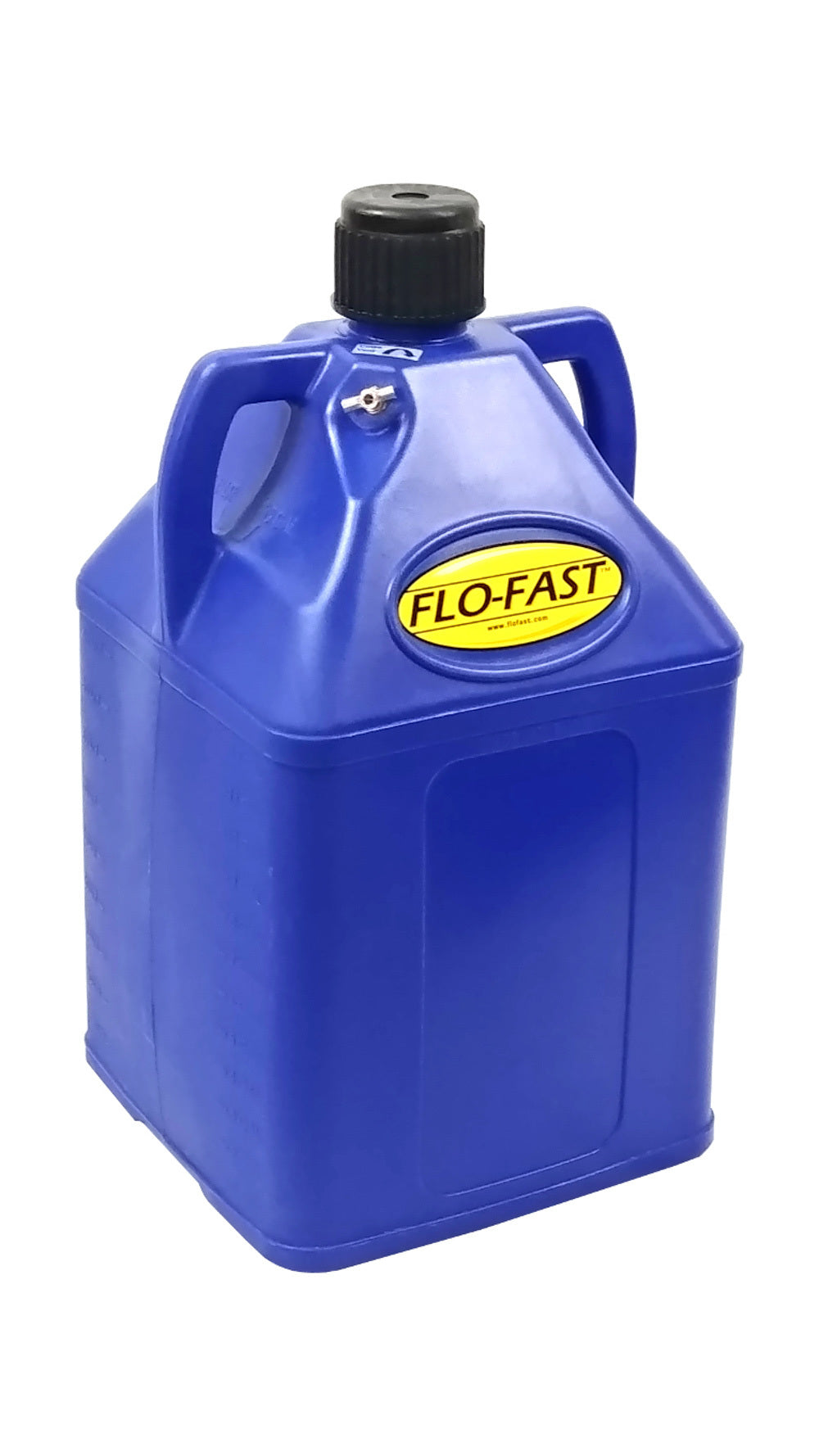 Utility Jug - 15 Gal - 14.5 x 15 x 27 in Tall - O-Ring Seal Cap - Petcock Vent - Square - Plastic - Blue - Each