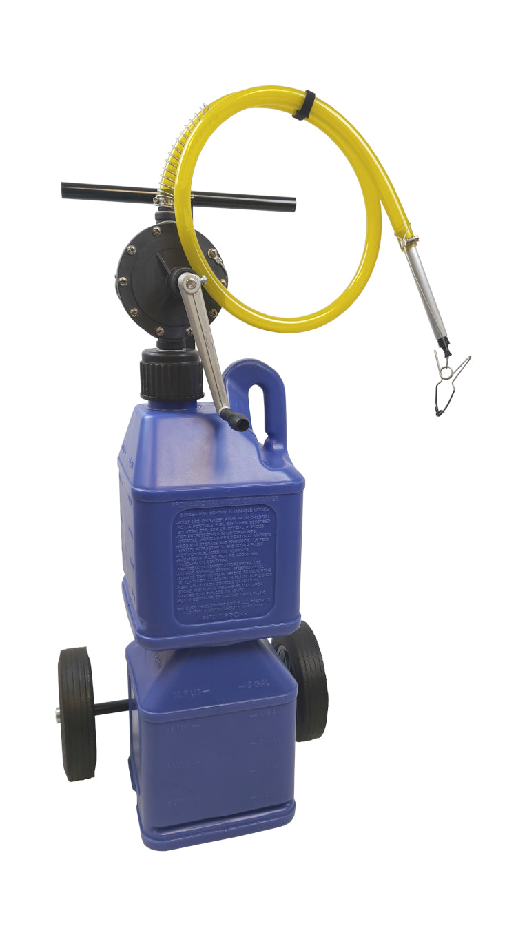 Transfer Pump - Pro Compact - Manual - Hand Crank - Cart / Jug / Pump - Plastic - Blue - Dual 5 gal Jug - Kit