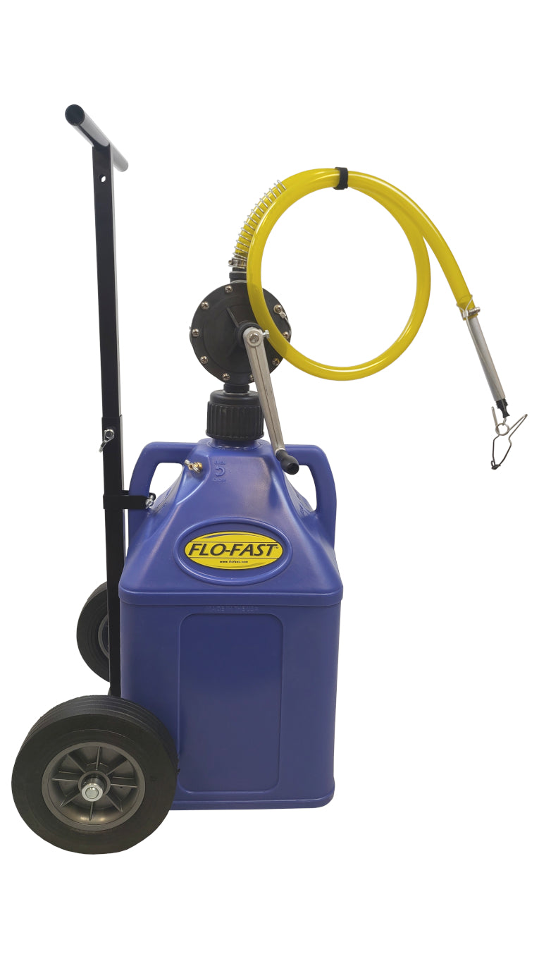 Transfer Pump - Pro Compact - Manual - Hand Crank - Cart / Jug / Pump - Plastic - Blue - 15 gal Jug - Kit