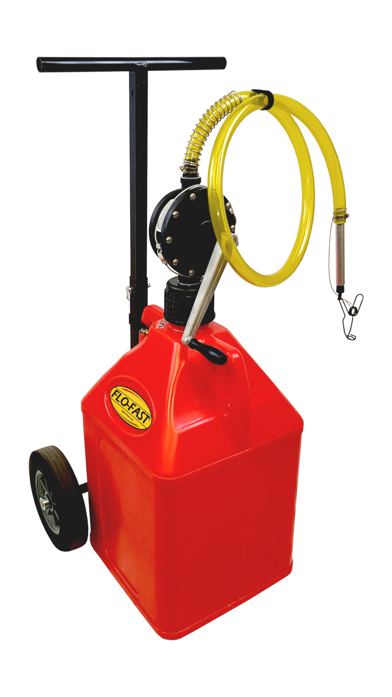 Transfer Pump - Pro Compact - Manual - Hand Crank - Cart / Jug / Pump - Plastic - Red - 15 gal Jug - Kit