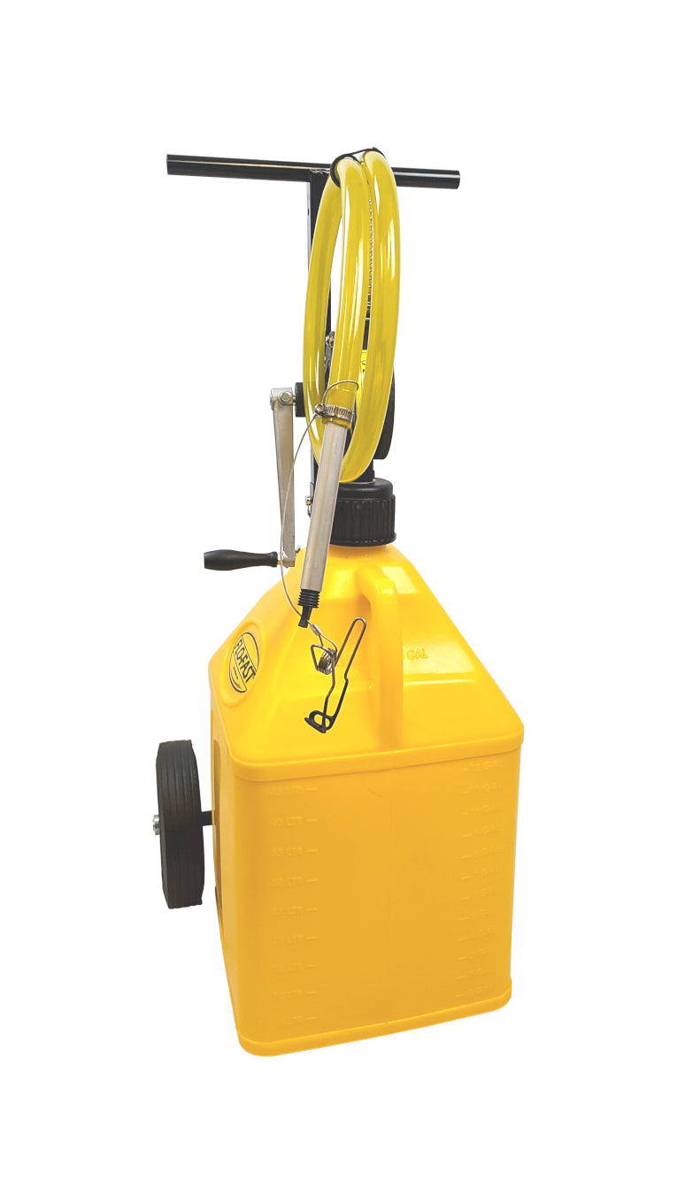 Transfer Pump - Pro Compact - Manual - Hand Crank - Cart / Jug / Pump - Plastic - Yellow - 15 gal Jug - Kit