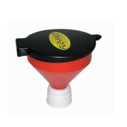 Funnel - Round - 10 in OD - Lid - Screw-On - Bottom - 7.5/15 Gallon Utility Jugs - Plastic - Red - Each