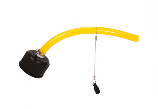 Utility Jug Cap - Screw-On - 3/4 in ID Hose - Universal Utility Jugs - Plastic - Black / Yellow - Each