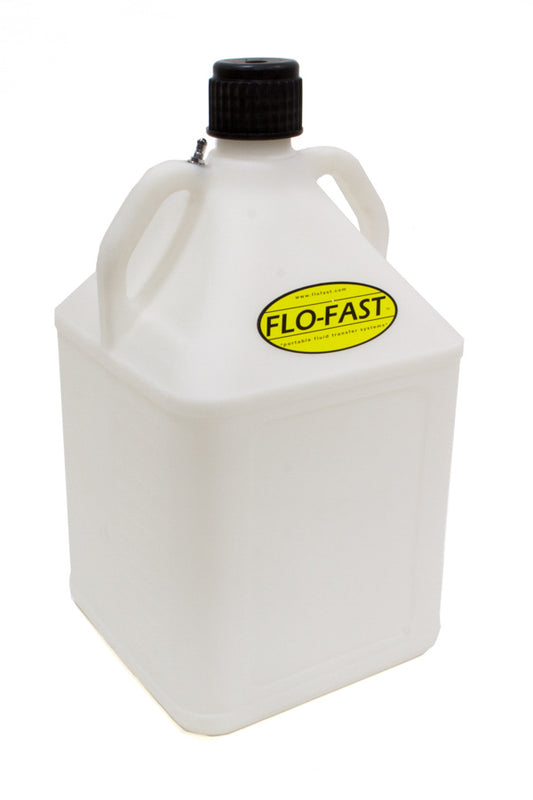 Utility Jug - 7.5 gal - 11-1/4 x 11 x 26 in Tall - O-Ring Seal Cap - Petcock Vent - Square - Plastic - White - Each