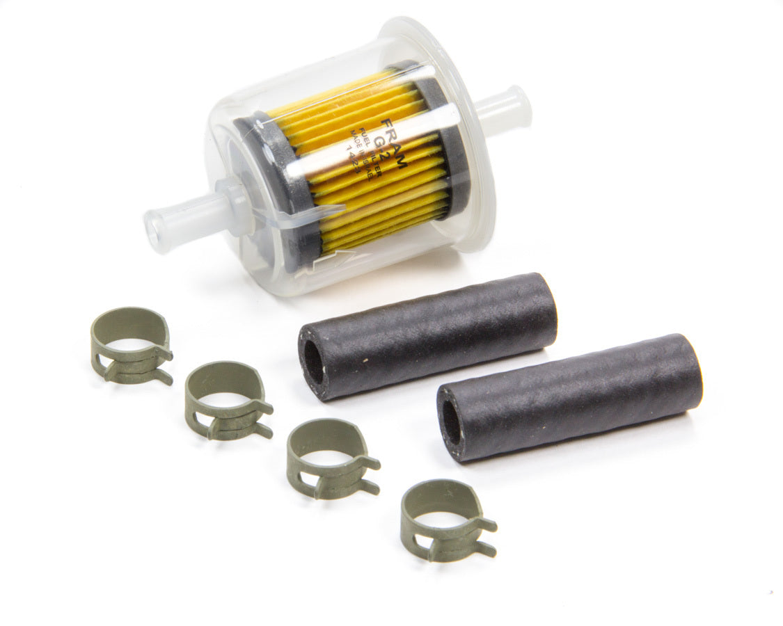 Fuel Filter - In-Line - 5 Micron - Paper Element - 5/16 in Hose Barb Inlet - 5/16 in Hose Barb Outlet - Disposable - Plastic - Natural - Each