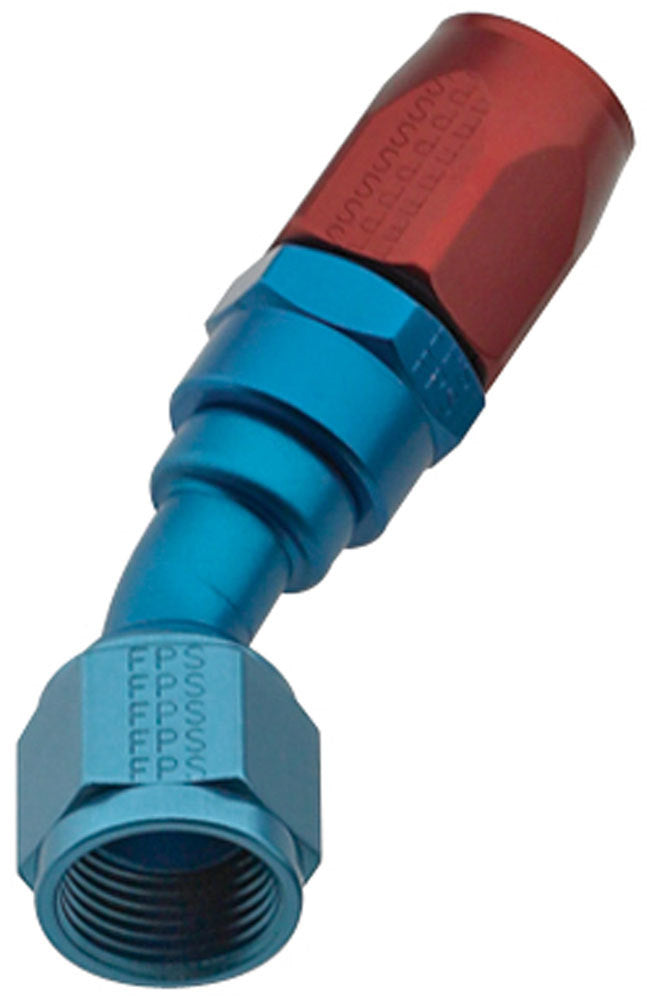 Fitting - Hose End - 3000 Series - 30 Degree - 16 AN Hose to 16 AN Female - Swivel - Aluminum - Blue / Red Anodized - Each
