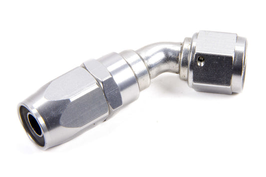 Fitting - Hose End - 3000 Series - 45 Degree - 12 AN Hose to 12 AN Female - Swivel - Aluminum - Clear Anodized - Each